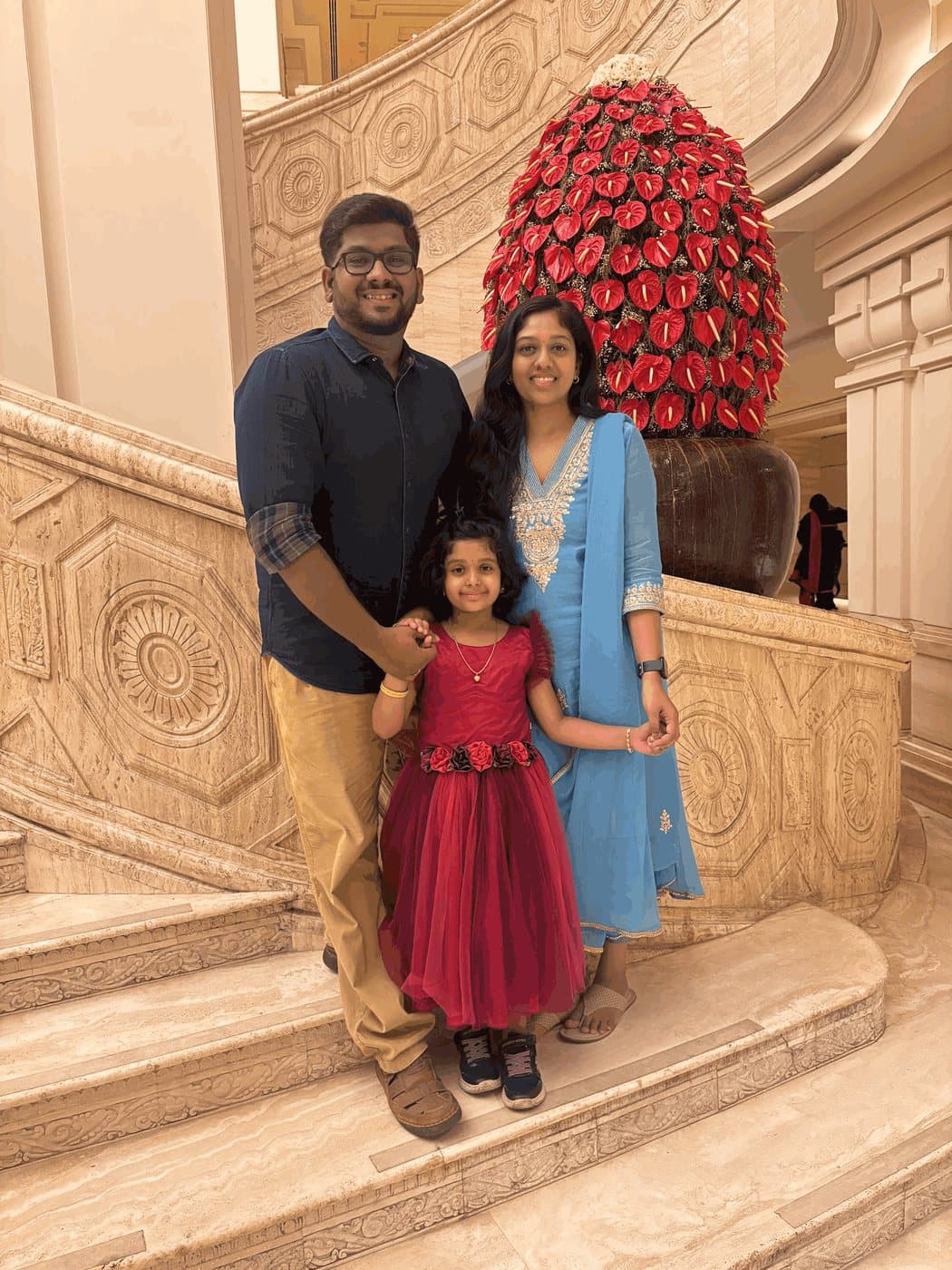 Tamaira with Rajiv and Theekshitha